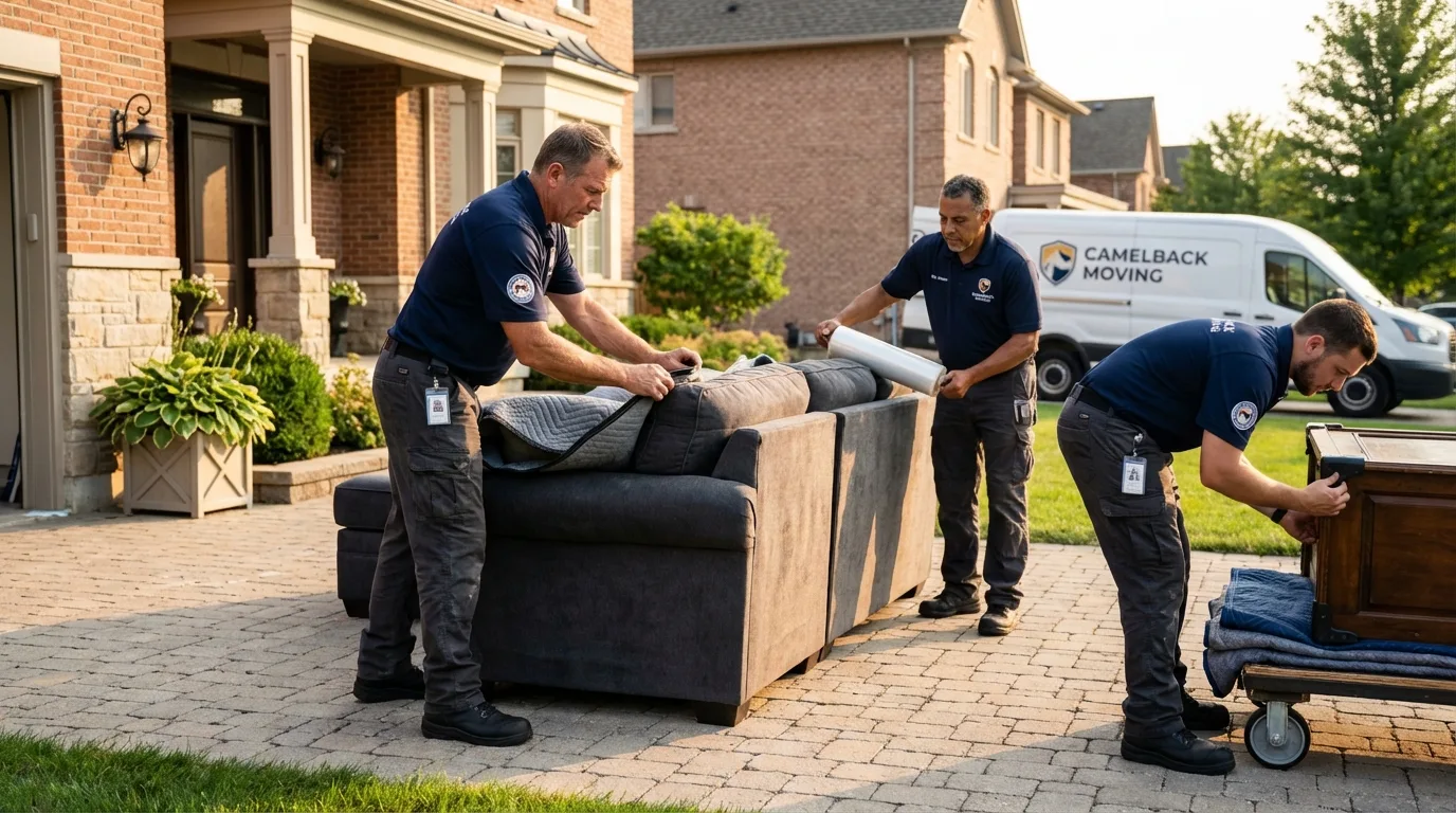 Large estate moving crew wrapping furniture in Pacolet, SC